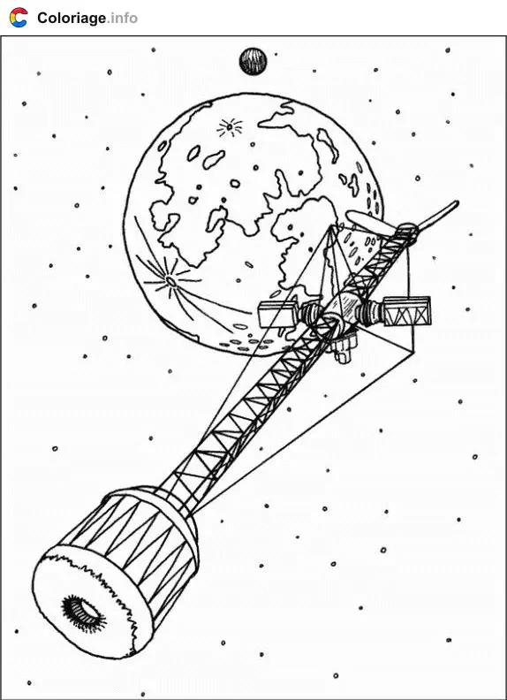 Coloriage Station spatiale - Espace à imprimer