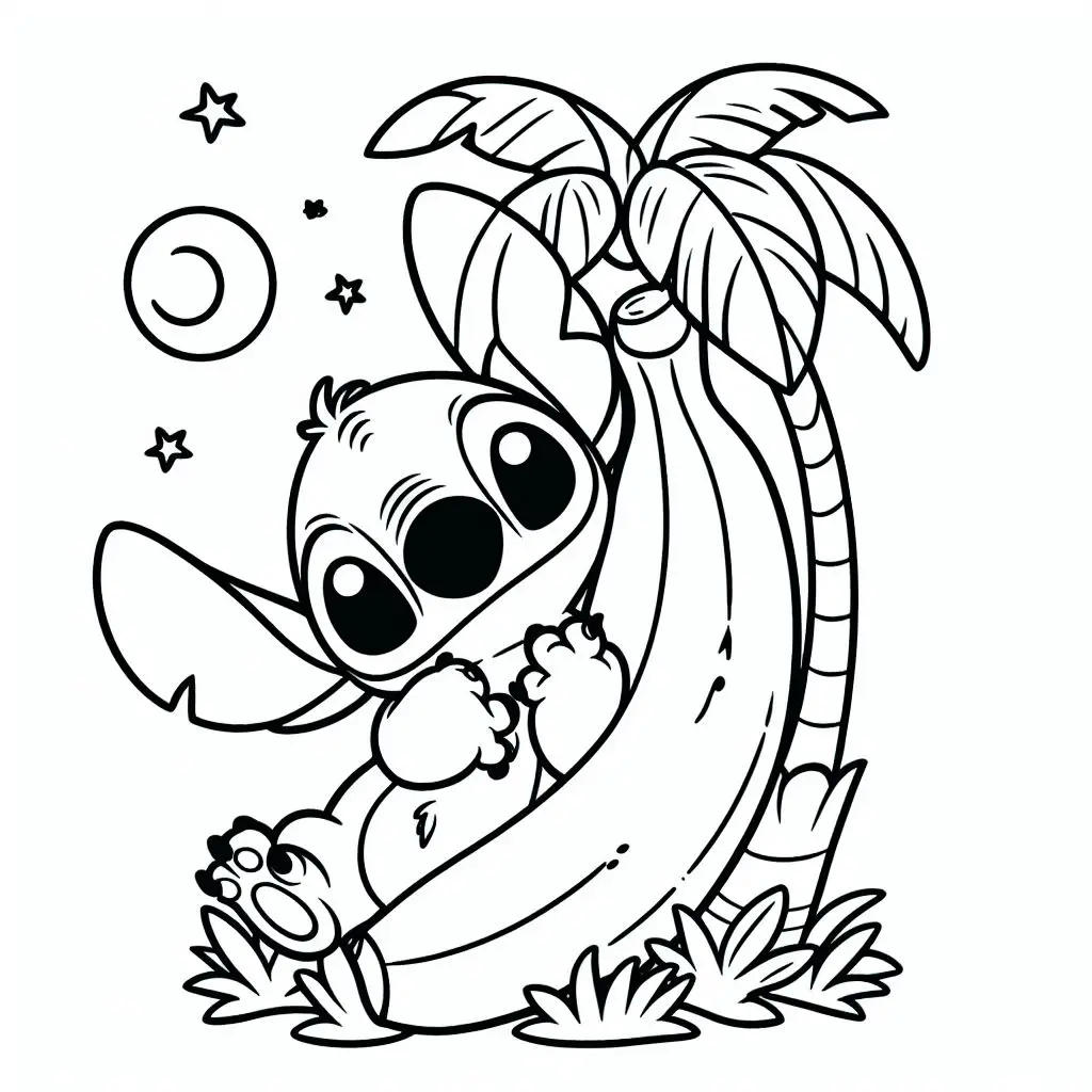 Coloriage Stitch facile