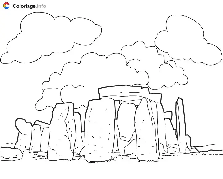 Coloriage Stonehenge - Monuments à imprimer