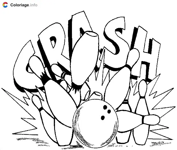 Coloriage Strike - Bowling à imprimer