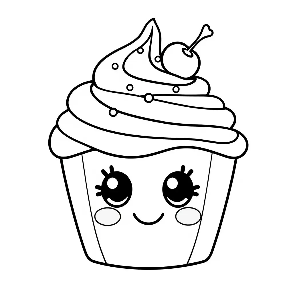 Coloriage Sucre Kawaii - Kawaii nourriture à imprimer