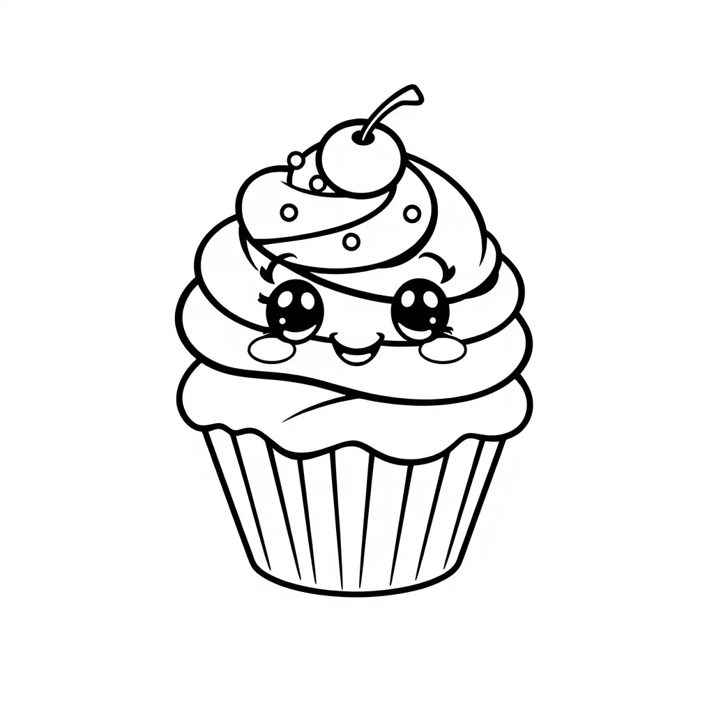 Coloriage Sucre Nourriture - Kawaii nourriture à imprimer