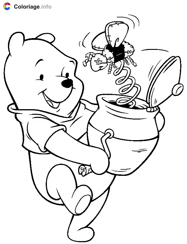 Winnie the Pooh and the Silly Honey Pot coloring page to print