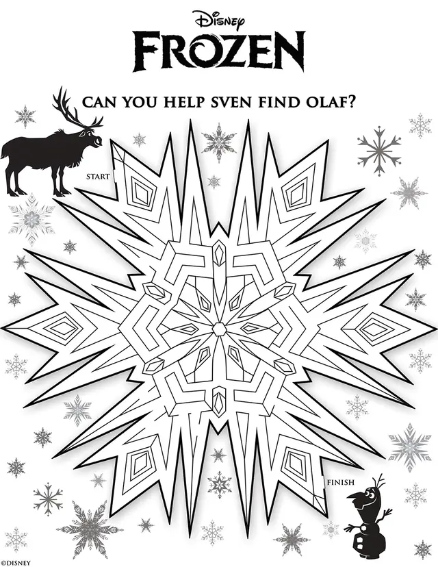 Coloriage Sven Labyrinthe Reine Des Neiges - La Reine des neiges à imprimer