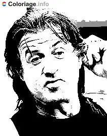 Coloriage Sylvester Stallone Rambo 4 - Sylvester Stallone à imprimer