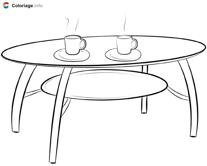 Coloriage Table basse - Meubles à imprimer