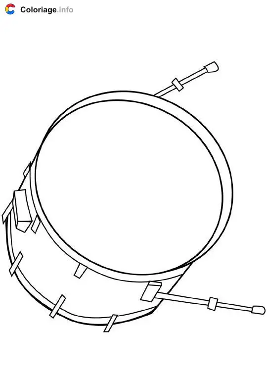 Coloriage Tambour de basse - Instruments de musique à imprimer