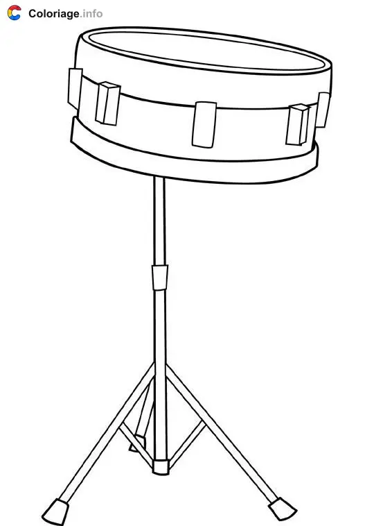 Coloriage Tambour de piège - Instruments de musique à imprimer