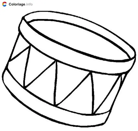 Coloriage Tambour - Instruments de musique à imprimer