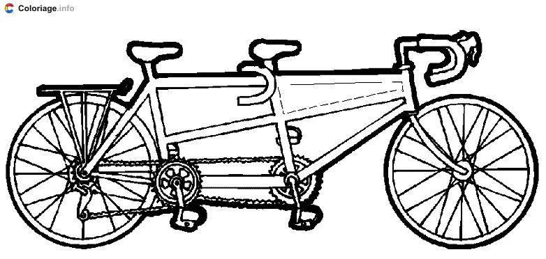 Coloriage Tandem pour deux - Vélo à imprimer