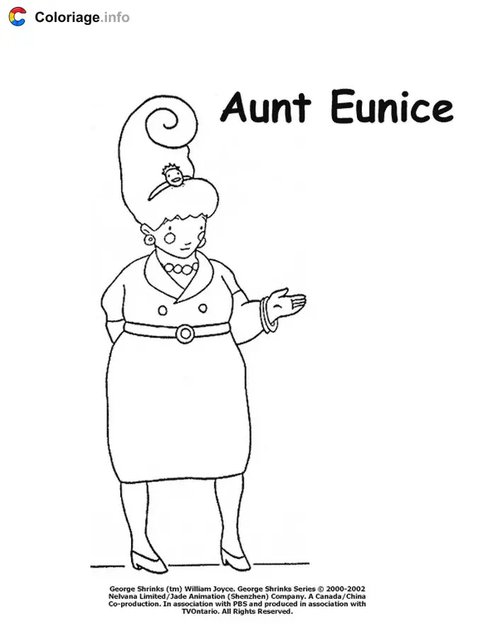 Coloriage Tante Eunice - George rétrécit à imprimer