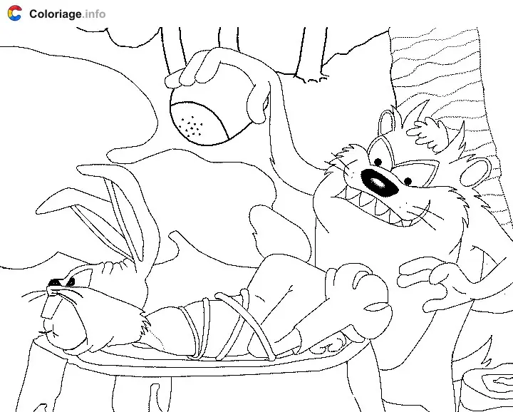 Coloriage Taz qui p - Taz à imprimer