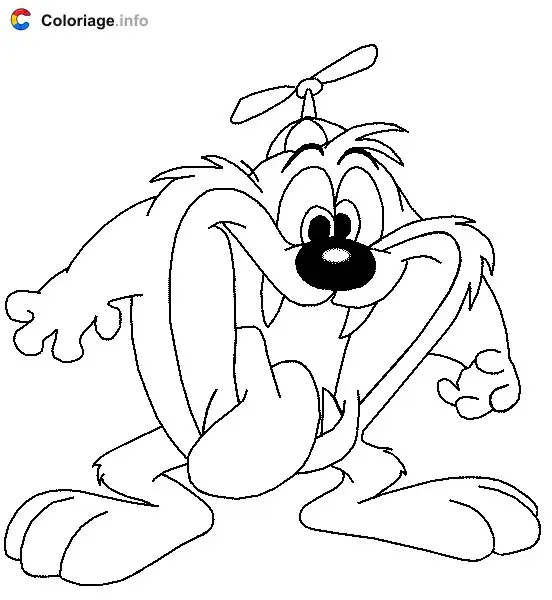 Coloriage Taz qui tire la langue - Taz à imprimer