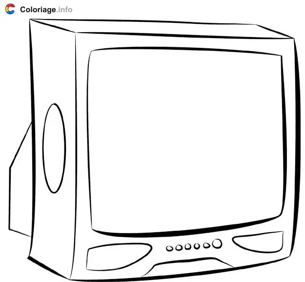 Coloriage Télévision - Meubles à imprimer