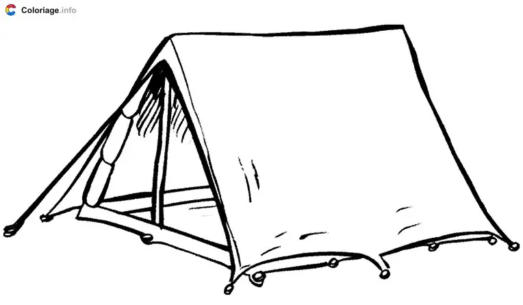 Coloriage Tente de campeur - Alpinisme à imprimer