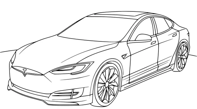 Coloriage Tesla Model S - Voiture à imprimer