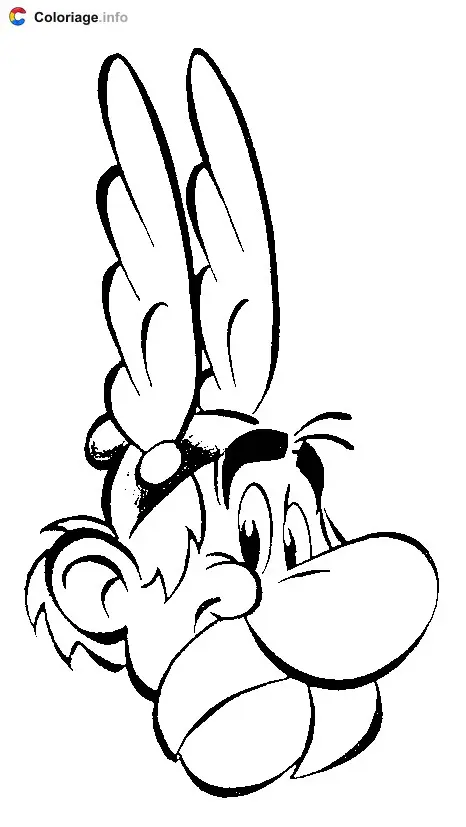 Coloriage Tête d'Astérix - Astérix à imprimer