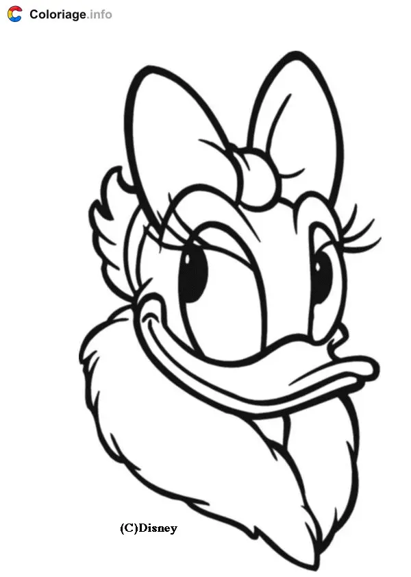 Daisy Duck Head coloring page to print
