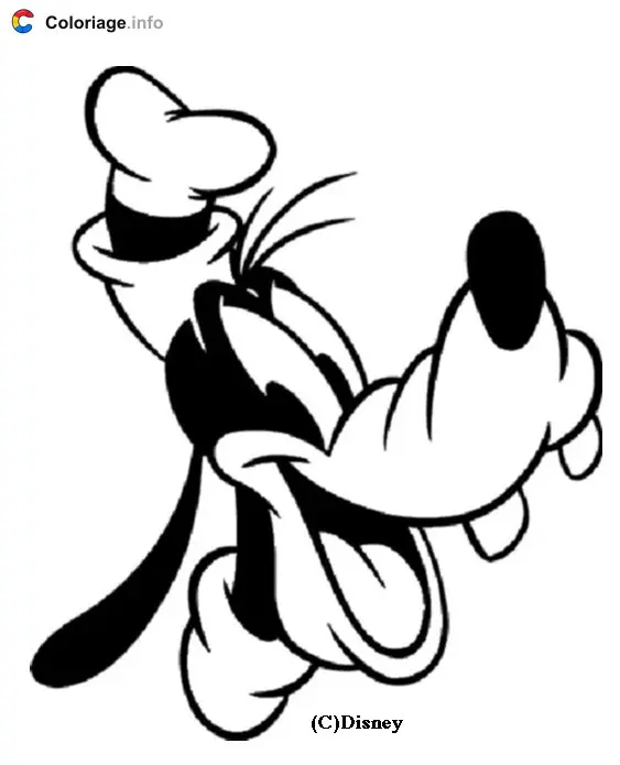 Goofy's Face coloring page to print