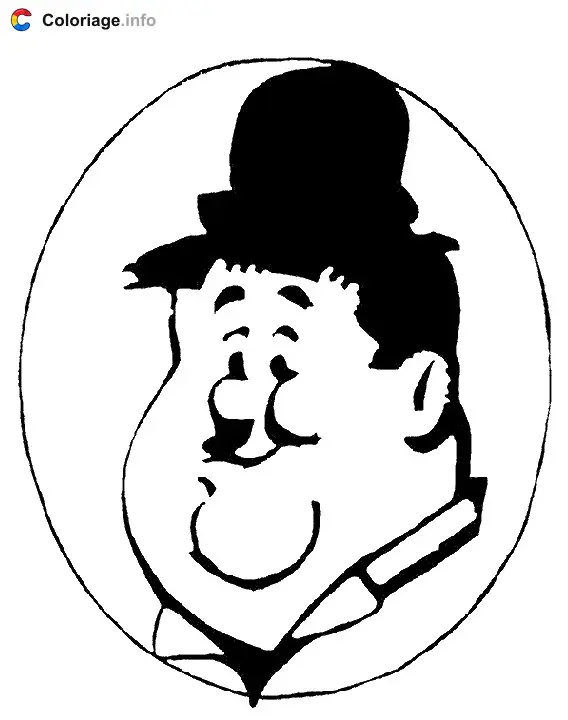 Coloriage Tête de Hardy - Laurel et Hardy à imprimer