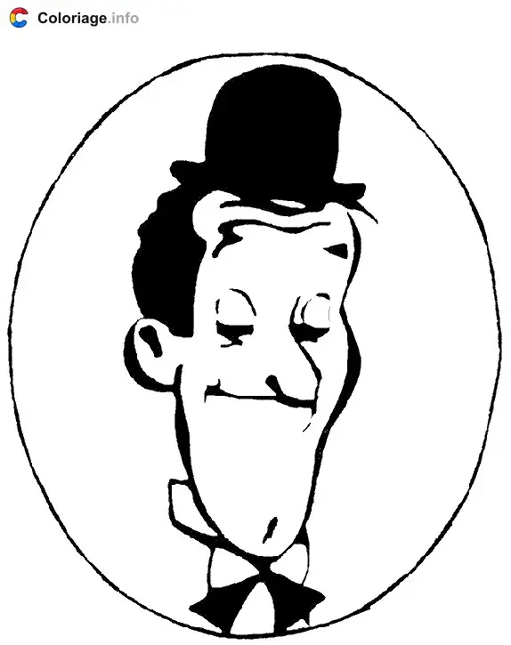 Coloriage Tête de Laurel - Laurel et Hardy à imprimer