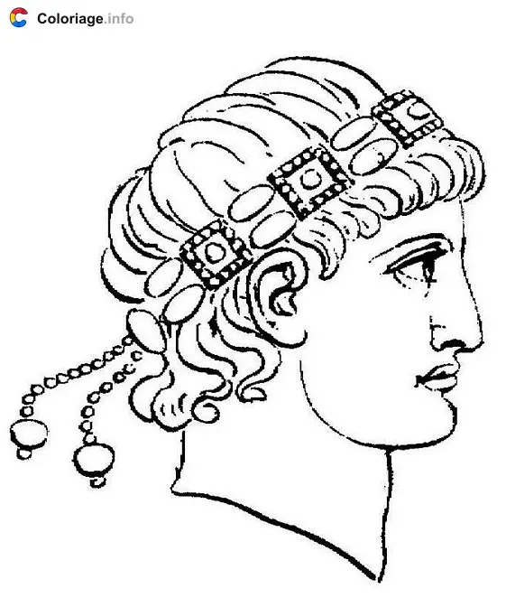 Coloriage Tête romaine - Rome à imprimer