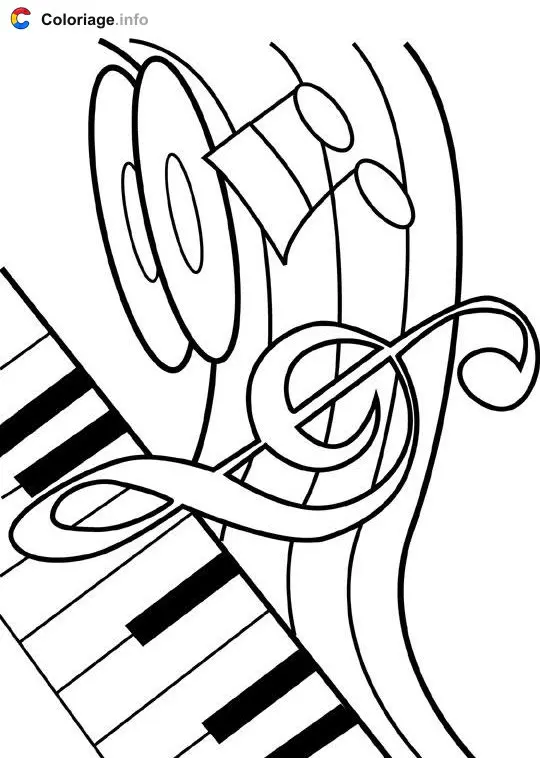 Coloriage Thème musical - Instruments de musique à imprimer