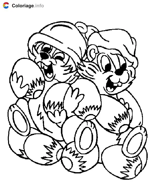 Coloriage Tic et Tac avec pleins de noisettes - Tic et Tac à imprimer
