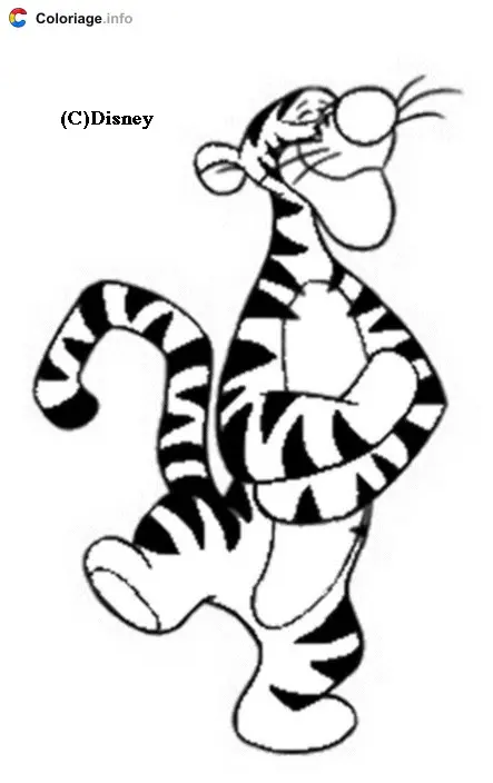 Tigger is Joyful coloring page to print