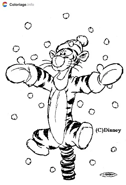 Tigger and the Snow coloring page to print