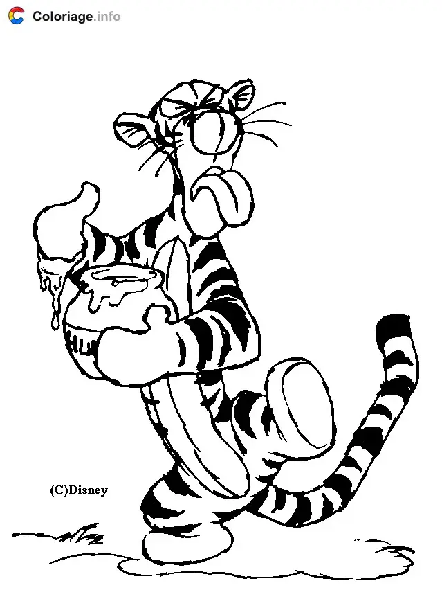 Tigger Doesn't Like Honey coloring page to print