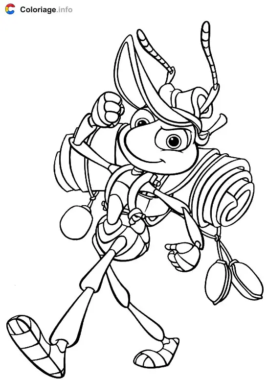 Coloriage Tilt l'aventurier - 1001 pattes à imprimer
