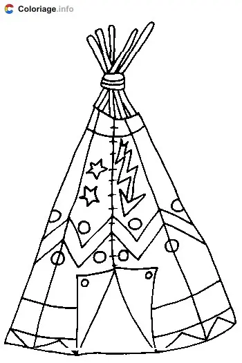 Coloriage Tipi d'Indiens d'Amérique du Nord - Indiens à imprimer