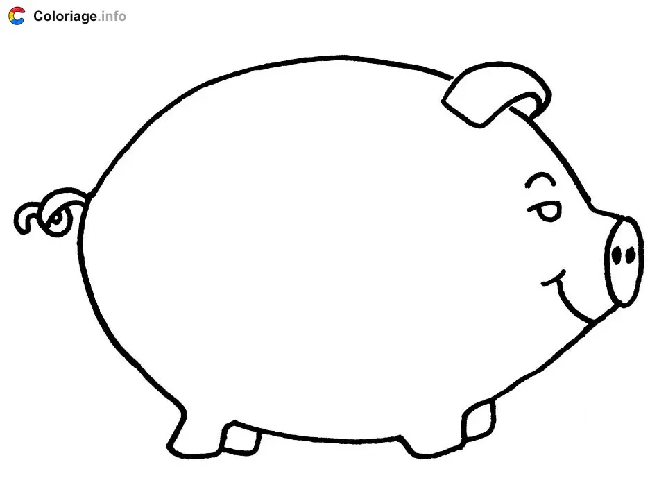 Coloriage Tirelire en forme de cochon - Cochons à imprimer