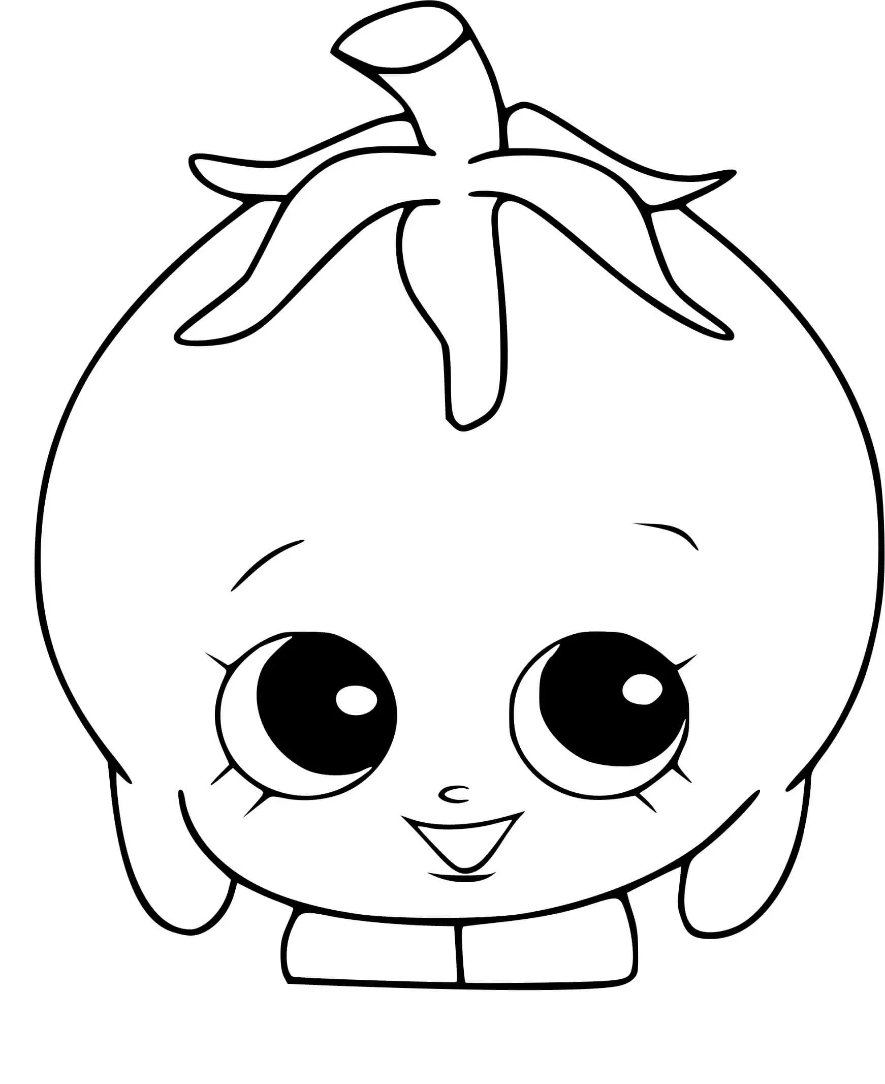Coloriage Tomate Shopkins Kawaii Fruit - Tomate à imprimer