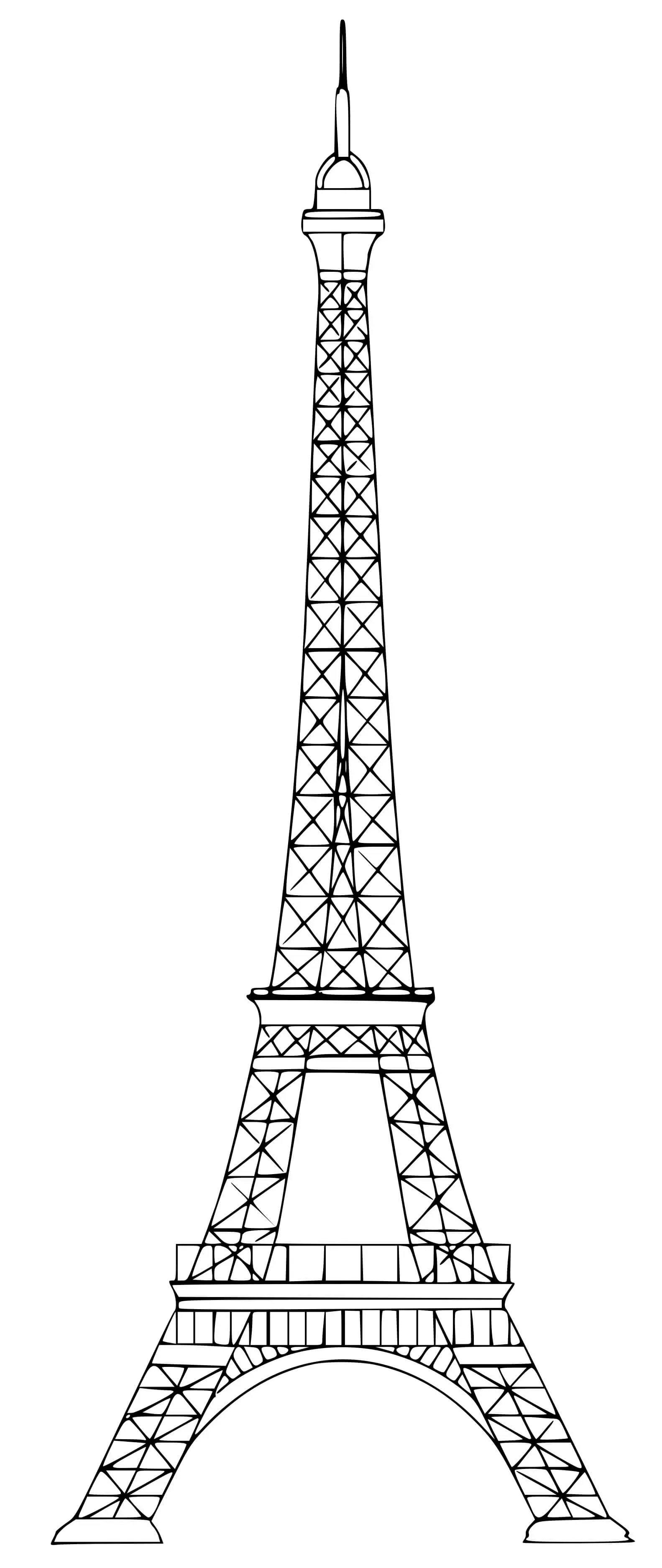 Coloriage Tour Eiffel Facile Simple - Tour Eiffel à imprimer