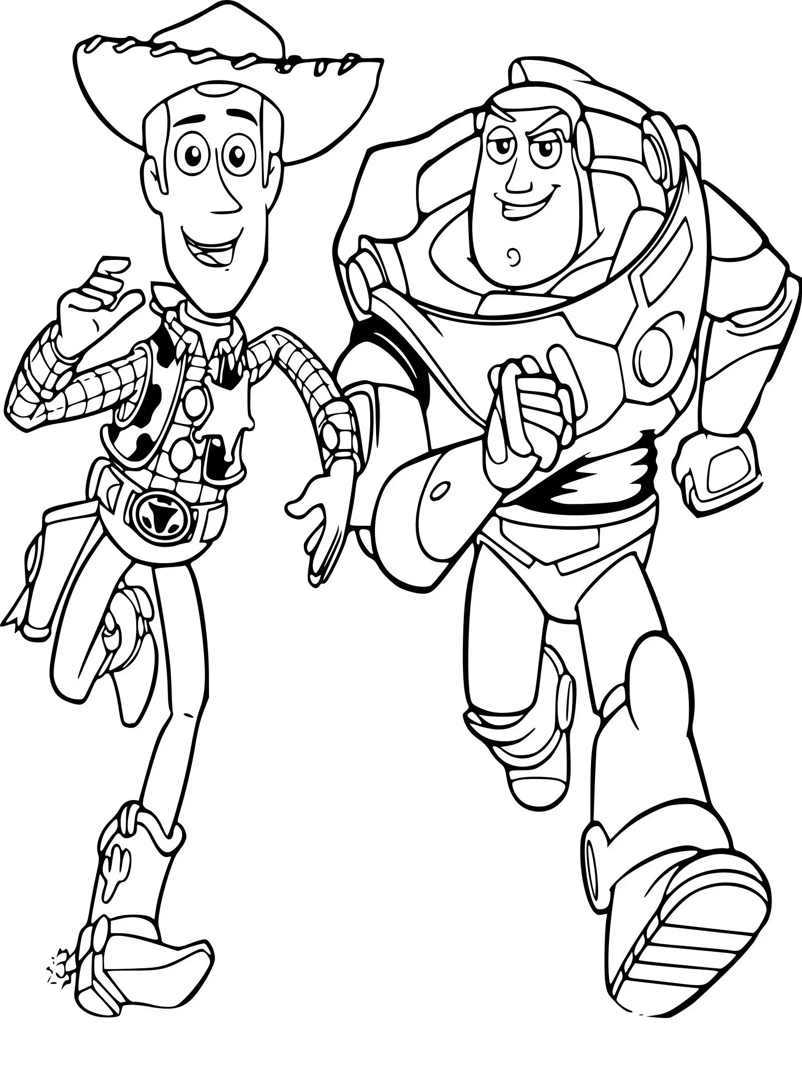 Coloriage Toy Story 4 Buzz L'Éclair Et Woody - Toy story à imprimer