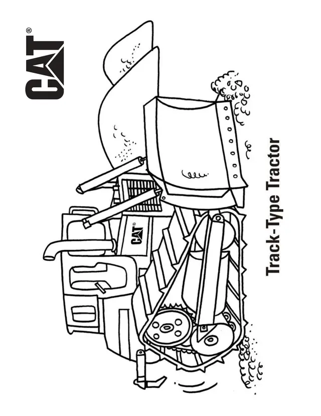 Coloriage Track Type Tractor Cat - Camion à imprimer