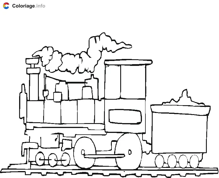 Coloriage Train à charbon - Train à imprimer