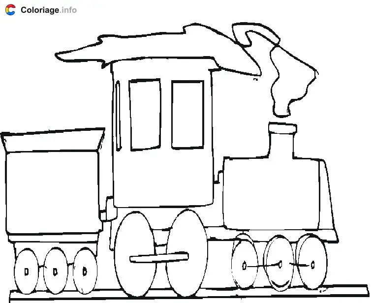 Coloriage Train de profil - Train à imprimer