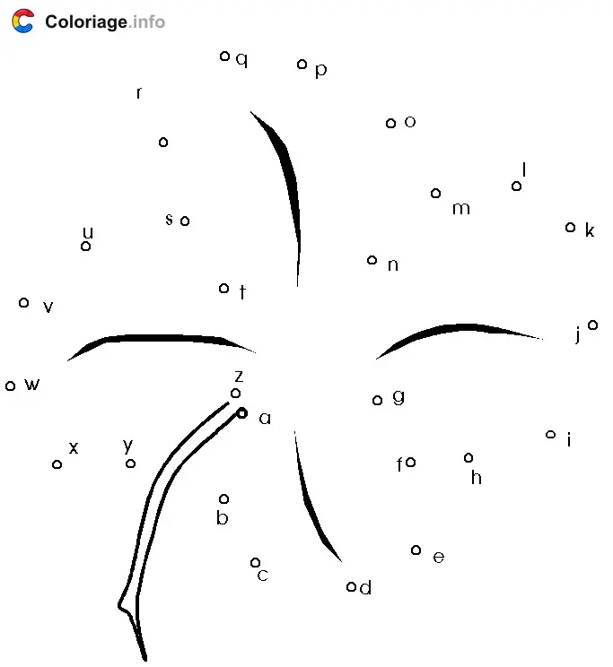 Coloriage Trèfle à quatre feuilles - Points a relier à imprimer