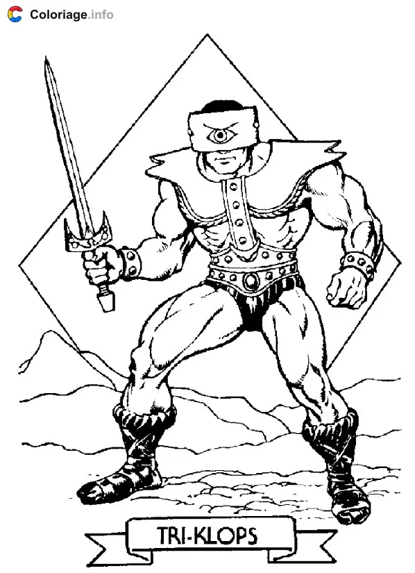 Coloriage Tri-Klops - Musclor à imprimer