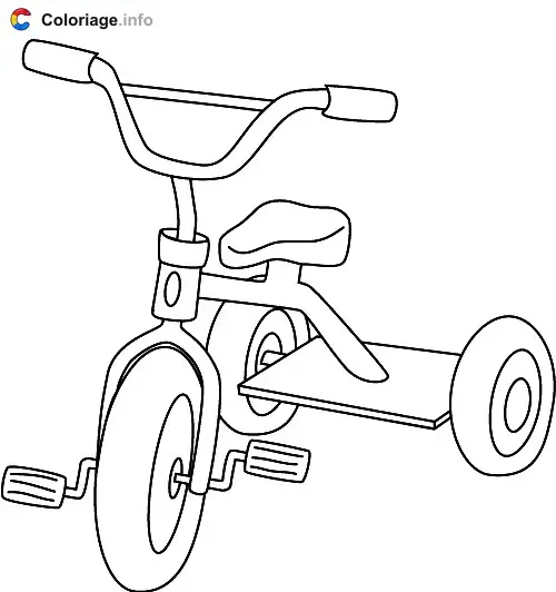 Coloriage Tricycle pour un jeune enfant - Vélo à imprimer