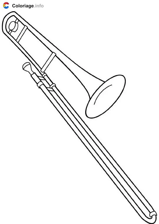 Coloriage Trombone - Instruments de musique à imprimer