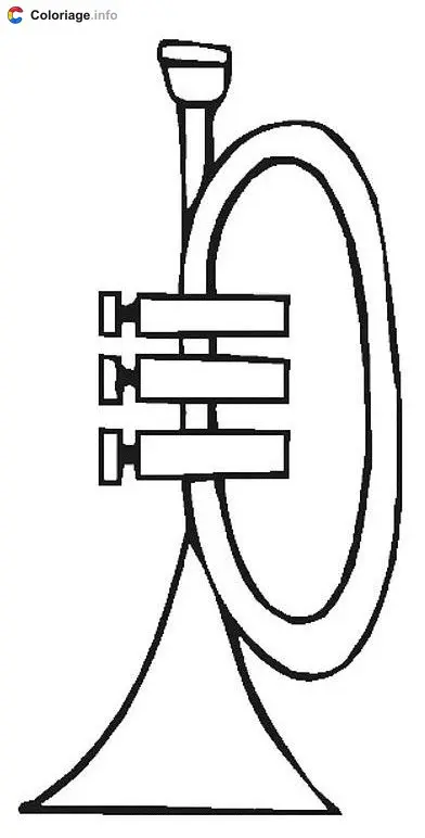 Coloriage Trompette - Instruments de musique à imprimer