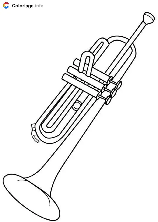 Coloriage Trompette - Instruments de musique à imprimer