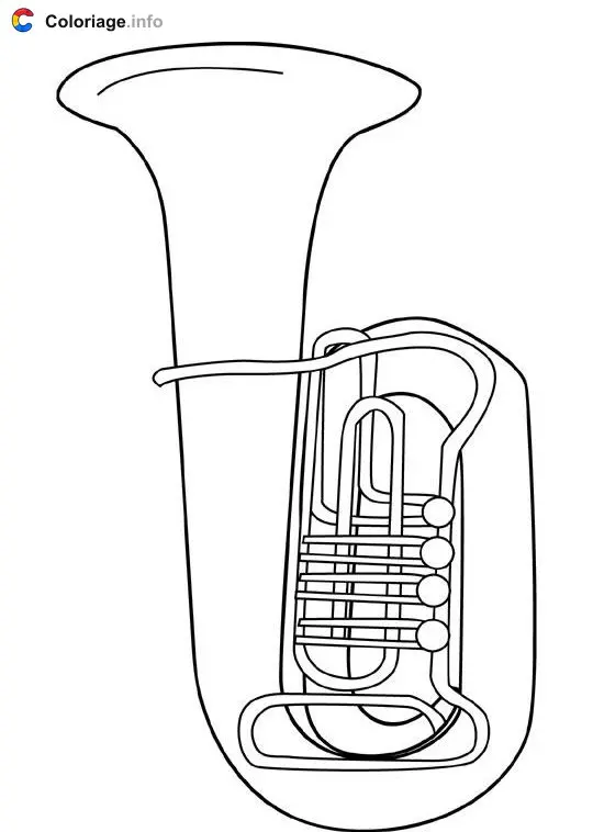 Coloriage Tuba - Instruments de musique à imprimer