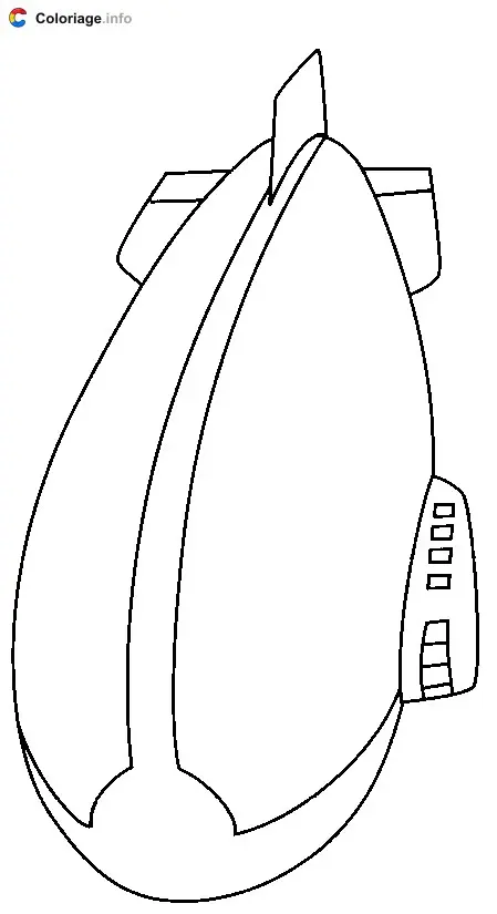 Coloriage Un dirigeable - Montgolfière à imprimer
