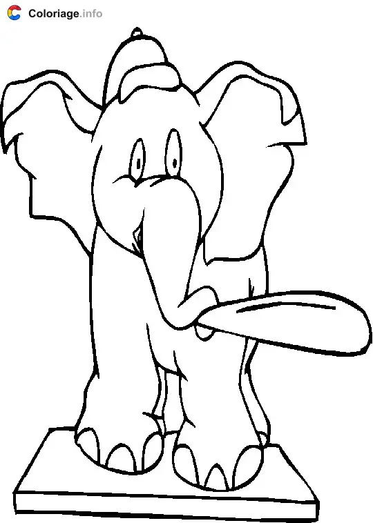 Coloriage Un éléphant joue au baseball - Baseball à imprimer