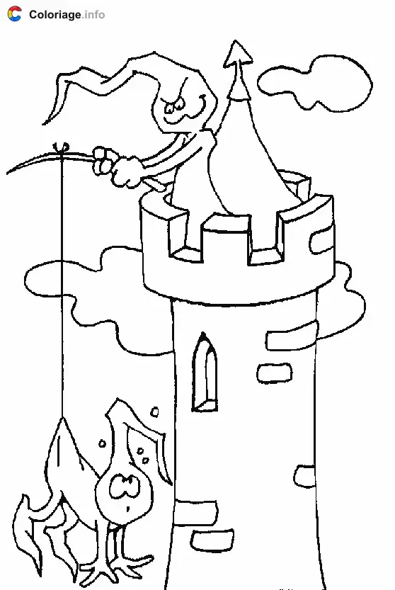 Coloriage Un fantôme pêche un fantôme - Manoirs hantés à imprimer